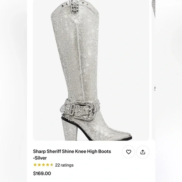 Dolls Kill Silver Rhinestone Boots - Picture 5 of 6